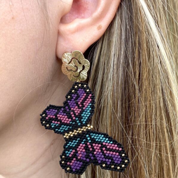 AR-443-42 Aretes Mariposas Miyuki ZOOM