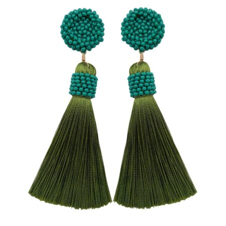 Aretes Borlas Crespo Verde Esmeralda